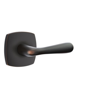 Emtek 5326-BA-US10B Basel Door Lever Privacy Set With Urban Modern Rosette Oil Rubbed Bronze