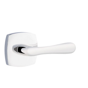 Emtek 5326-BA-US26 Basel Door Lever Privacy Set With Urban Modern Rosette Polished Chrome