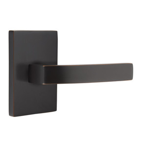 Emtek 5052-BRL-US10B Breslin Door Lever Dummy Set With Modern Rectangular Rosette Oil Rubbed Bronze