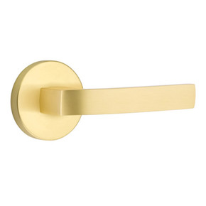 Emtek 5109-BRL-US4 Breslin Door Lever Passage Set With Disk Rosette Satin Brass