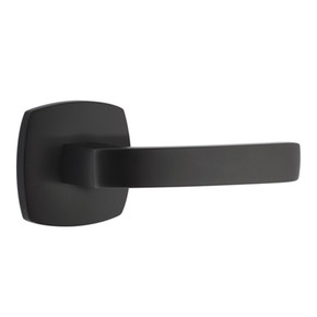Emtek 5316-BRL-US19 Breslin Door Lever Passage Set With Urban Modern Rosette Flat Black