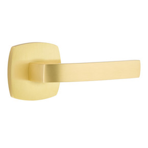 Emtek 5316-BRL-US4 Breslin Door Lever Passage Set With Urban Modern Rosette Satin Brass