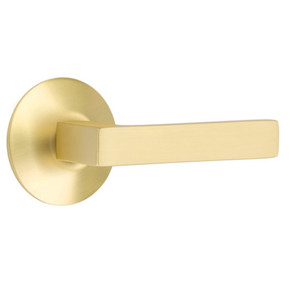 Emtek 5057-DT-US4 Dumont Door Lever Dummy Set With Modern Rosette Satin Brass