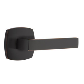 Emtek 5306-DT-US10B Dumont Door Lever Dummy Set With Urban Modern Rosette Oil Rubbed Bronze