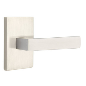 Emtek 5112-DT-US15 Dumont Door Lever Passage Set With Modern Rectangular Rosette Satin Nickel