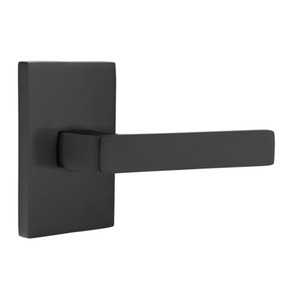 Emtek 5112-DT-US19 Dumont Door Lever Passage Set With Modern Rectangular Rosette Flat Black