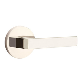 Emtek 5209-DT-US14 Dumont Door Lever Privacy Set With Disk Rosette Polished Nickel