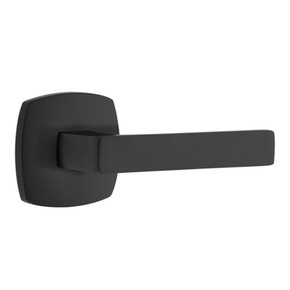 Emtek 5316-DT-US19 Dumont Door Lever Passage Set With Urban Modern Rosette Flat Black