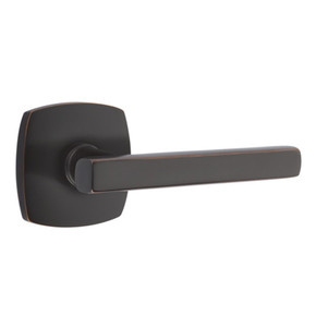 Emtek 5306-FRL-US10B Freestone Door Lever Dummy Set With Urban Modern Rosette Oil Rubbed Bronze