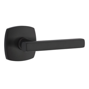 Emtek 5306-FRL-US19 Freestone Door Lever Dummy Set With Urban Modern Rosette Flat Black