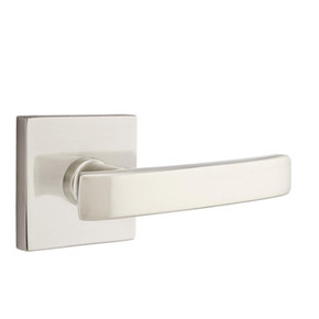 Emtek 5210-GV-US15 Geneva Door Lever Privacy Set With Square Rosette Satin Nickel