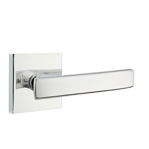 Emtek 5210-GV-US26 Geneva Door Lever Privacy Set With Square Rosette Polished Chrome