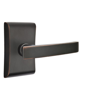 Emtek 5211-GV-US10B Geneva Door Lever Privacy Set With Neos Rosette Oil Rubbed Bronze