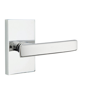 Emtek 5052-GV-US26 Geneva Door Lever Dummy Set With Modern Rectangular Rosette Polished Chrome