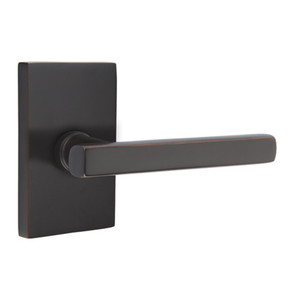Emtek 5112-FRL-US10B Freestone Door Lever Passage Set With Modern Rectangular Rosette Oil Rubbed Bronze