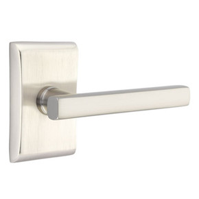 Emtek 5211-FRL-US15 Freestone Door Lever Privacy Set With Neos Rosette Satin Nickel
