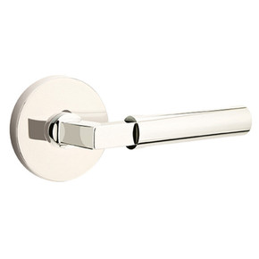 Emtek 5209-HEC-US14 Hercules Door Lever Privacy Set With Disk Rosette Polished Nickel
