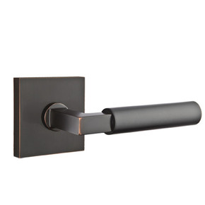 Emtek 5210-HEC-US10B Hercules Door Lever Privacy Set With Square Rosette Oil Rubbed Bronze