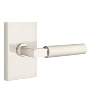 Emtek 5212-HEC-US15 Hercules Door Lever Privacy Set With Modern Rectangular Rosette Satin Nickel