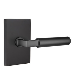 Emtek 5212-HEC-US19 Hercules Door Lever Privacy Set With Modern Rectangular Rosette Flat Black