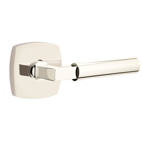 Emtek 5326-HEC-US14 Hercules Door Lever Privacy Set With Urban Modern Rosette Polished Nickel