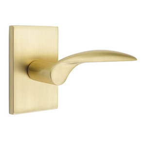 Emtek 5052-MC-US4 Mercury Door Lever Dummy Set With Modern Rectangular Rosette Satin Brass