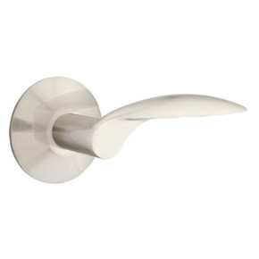 Emtek 5107-MC-US15 Mercury Door Lever Passage Set With Modern Rosette Satin Nickel