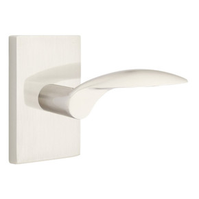 Emtek 5212-MC-US15 Mercury Door Lever Privacy Set With Modern Rectangular Rosette Satin Nickel