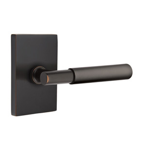 Emtek 5052-MYL-US10B Myles Door Lever Dummy Set With Modern Rectangular Rosette Oil Rubbed Bronze