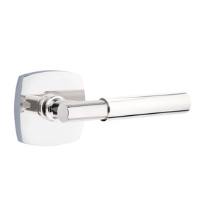 Emtek 5306-MYL-US26 Myles Door Lever Dummy Set With Urban Modern Rosette Polished Chrome