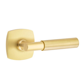 Emtek 5306-MYL-US4 Myles Door Lever Dummy Set With Urban Modern Rosette Satin Brass