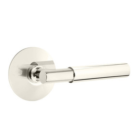 Emtek 5107-MYL-US14 Myles Door Lever Passage Set With Modern Rosette Polished Nickel