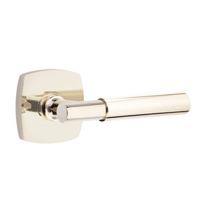 Emtek 5316-MYL-US14 Myles Door Lever Passage Set With Urban Modern Rosette Polished Nickel