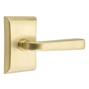 Emtek 5211-SIO-US4 Sion Door Lever Privacy Set With Neos Rosette Satin Brass