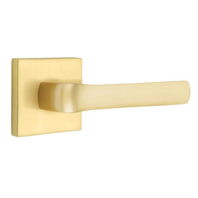 Emtek 5210-SPN-US4 Spencer Door Lever Privacy Set With Square Rosette Satin Brass