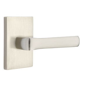 Emtek 5052-SPN-US15 Spencer Door Lever Dummy Set With Modern Rectangular Rosette Satin Nickel