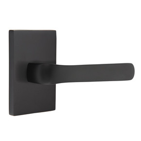 Emtek 5052-SPN-US19 Spencer Door Lever Dummy Set With Modern Rectangular Rosette Flat Black