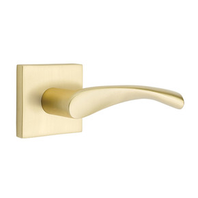 Emtek 5210-TRT-US4 Triton Door Lever Privacy Set With Square Rosette Satin Brass