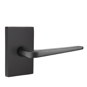 Emtek 5112-ATN-US19 Athena Door Lever Passage Set With Modern Rectangular Rosette Flat Black