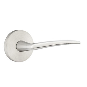 Emtek S30002-PO-SS Poseidon Door Lever Dummy Set With Stainless Steel Disk Rosette Brushed Stainless Steel