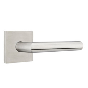 Emtek S30003-STT-SS Stuttgart Door Lever Dummy Set With Stainless Steel Square Rosette Brushed Stainless Steel
