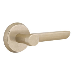 Emtek 7106-AR-TWB Aurora Sandcast Bronze Door Lever Passage Set With #2 Rosette Tumbled White Bronze