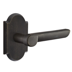 Emtek 7108-AR-MB Aurora Sandcast Bronze Door Lever Passage Set With #1 Rosette Medium Bronze