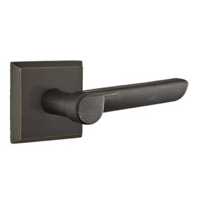 Emtek 7111-AR-MB Aurora Sandcast Bronze Door Lever Passage Set With #6 Rosette Medium Bronze
