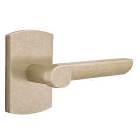 Emtek 7200-AR-TWB Aurora Sandcast Bronze Door Lever Privacy Set With #4 Rosette Tumbled White Bronze