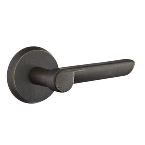 Emtek 7206-AR-MB Aurora Sandcast Bronze Door Lever Privacy Set With #2 Rosette Medium Bronze