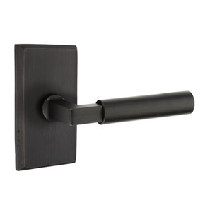 Emtek 7054-BR-MB Bryce Sandcast Bronze Door Lever Dummy Set With #3 Rosette Medium Bronze