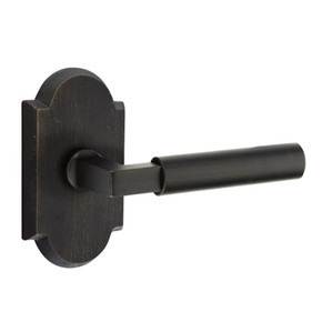Emtek 7058-BR-MB Bryce Sandcast Bronze Door Lever Dummy Set With #1 Rosette Medium Bronze