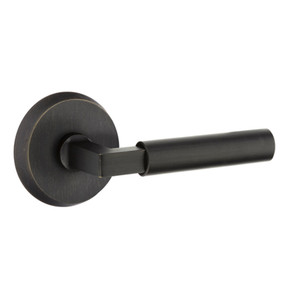 Emtek 7106-BR-MB Bryce Sandcast Bronze Door Lever Passage Set With #2 Rosette Medium Bronze