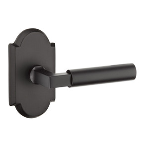 Emtek 7108-BR-FB Bryce Sandcast Bronze Door Lever Passage Set With #1 Rosette Flat Black Bronze